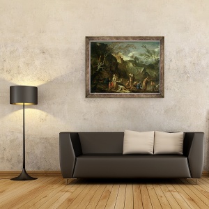 Tablou inramat - Salvator Rosa - Botezul lui Hristos, 60 x 80 cm - Img 2