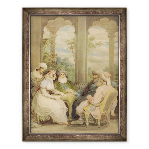 Tablou inramat - Samuel Shelley - Printul Rasselas si sora lui au vorbit in palatul lor de vara de pe malurile Nilului, 60 x 80 cm
