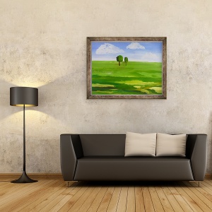 Tablou inramat - Sarah Thompson-Engels - Doi copaci acrilici pe hartie 2019, 60 x 80 cm - Img 2