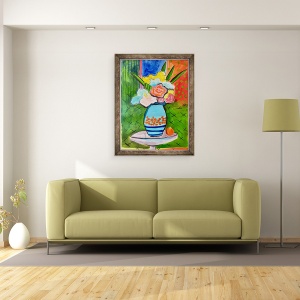 Tablou inramat - Sarah Thompson-Engels - Vaza de flori, 60 x 80 cm - Img 2