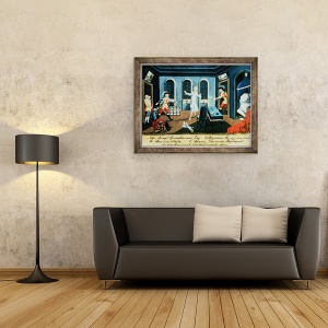 Tablou inramat - Scoala austriaca - Asasinarea lui Albrecht von Wallenstein 1583-1634 la Eger de catre o forta de ofiteri irlandezi si scotieni sub comanda generalului Butler, 60 x 80 cm - Img 2