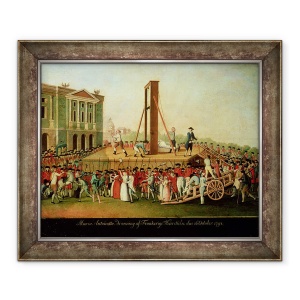 Tablou inramat - Scoala Daneza - Executarea Marie-Antoinette 1755-93 16 Oct 1793, 70 x 85 cm
