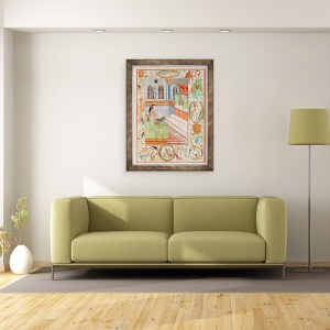 Tablou inramat - scoala engleza - Maria I binecuvantarea inele crampe, 70 x 90 cm - Img 2
