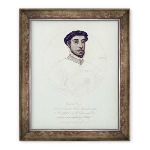 Tablou inramat - Scoala Engleza - Portretul lui David Rizio, dintr-un original pictat in 1564, gravat de C. Wilkin, pub. London, 50 x 60 cm