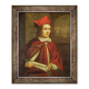 Tablou inramat - Scoala Engleza - Sir Augustus Harris 1851-96 in rolul cardinalului Wolsey, 70 x 85 cm