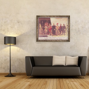 Tablou inramat - Scoala flamanda - Papa si moartea, 60 x 80 cm - Img 2
