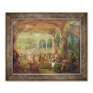 Tablou inramat - Scoala Franceza - Balul la Opera de Paris in timpul celui de-al doilea imperiu, 50 x 60 cm