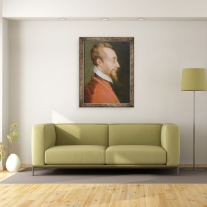 Tablou inramat - Scoala franceza - Cardinalul Charles de Bourbon 1523-90, 60 x 80 cm - Img 2