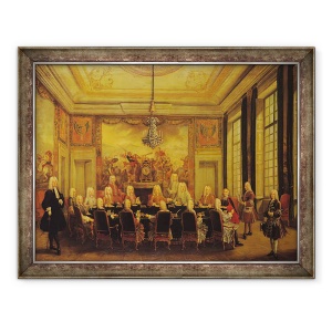 Tablou inramat - Scoala franceza - Consiliul de Regenta pentru Minoritatea lui Ludovic al XV-lea 1710-74 16 septembrie 1715, 70 x 90 cm