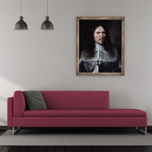 Tablou inramat - Scoala Franceza - Henri de la Tour dAuvergne 1611-75 Viscount de Turenne, 50 x 60 cm - Img 2