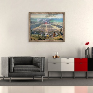 Tablou inramat - Scoala Franceza - Inspectarea trupelor de la Boulogne, 50 x 60 cm - Img 2