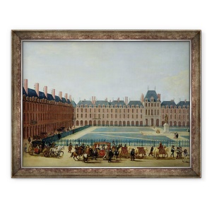 Tablou inramat - Scoala franceza - Locul Royale cu trasura regala, 70 x 90 cm