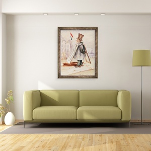 Tablou inramat - Scoala franceza - Omul de bord Sandwich, Boulevard du Temple, 60 x 80 cm - Img 2