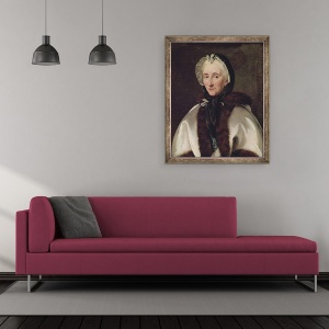 Tablou inramat - Scoala Franceza - Portret De Madame Francoise de Graffigny 1695-1758, 50 x 60 cm - Img 2