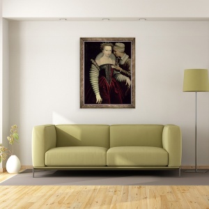 Tablou inramat - Scoala franceza - Scrisoarea de dragoste, 60 x 80 cm - Img 2