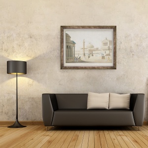 Tablou inramat - Scoala germana - Capitol, stabilit pentru La clemeza di Tito proiectat de Beuther, 60 x 80 cm - Img 2