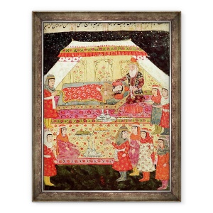 Tablou inramat - Scoala Islamica - Scena harem, ilustrare din Shahnama Cartea Regilor, 60 x 80 cm
