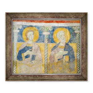 Tablou inramat - Scoala Italiana - Detaliu al Sfantului Ioan Evanghelistul si al Sfantului Simon, 70 x 85 cm