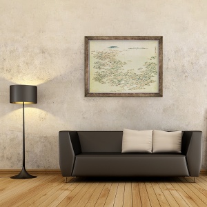 Tablou inramat - Scoala japoneza - Vedere aeriana a Insulelor Japoniei, 60 x 80 cm - Img 2