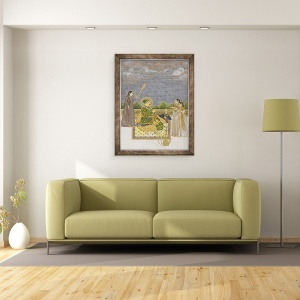 Tablou inramat - Scoala Mughal - imparatul Muhammad Shah, 70 x 90 cm - Img 2