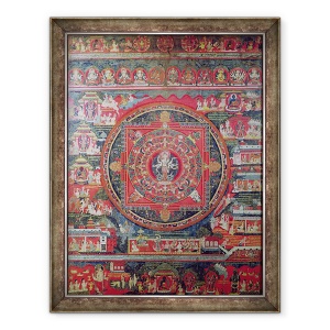 Tablou inramat - Scoala nepaleza - Mandala de Amoghapasa, 60 x 80 cm