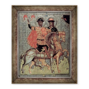 Tablou inramat - Scoala Novgorod - Sfantul Boris si Sfantul Gleb Montate, 50 x 60 cm