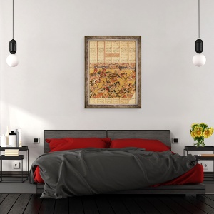Tablou inramat - Scoala Persana - Acuzatia Cavalierilor din Faramouz, ilustrare din Shahnama Cartea Regilor, 70 x 90 cm - Img 3