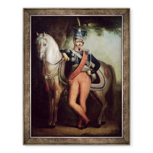 Tablou inramat - Scoala Poloneza - Printul Josef Anton Poniatowski 1763-1813 de calul sau, 70 x 90 cm