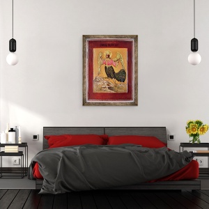Tablou inramat - Scoala Rusa - Icoana reprezentand Pasarea Paradisului, 60 x 80 cm - Img 3