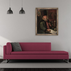 Tablou inramat - Scoala Rusa - Portret De Afanasy Lavrentievich Ordin-Naschokin 1605-1680 cu armistitiul lui Andrusovo, 50 x 60 cm - Img 2