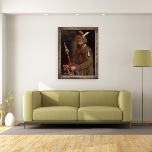 Tablou inramat - Scoala Rusa - Portretul lui Yermak Timofeevici d.1584/5, 60 x 80 cm - Img 2