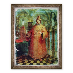 Tablou inramat - Scoala Rusa - tarul Ivan Alexeevici al V-lea 1666-96, 70 x 90 cm