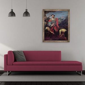 Tablou inramat - Scoala Spaniola - Cristofor Columb, la bordul caravelei sale, 50 x 60 cm - Img 2
