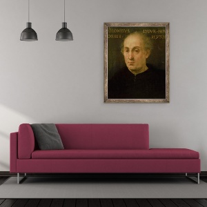 Tablou inramat - Scoala Spaniola - Portretul Lui Cristofor Columb 1451-1506, 50 x 60 cm - Img 2