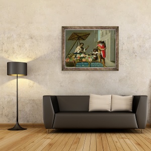 Tablou inramat - Scoala spaniola - Un om de culoare si sotia sa mulatto, 60 x 80 cm - Img 2
