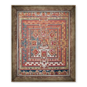 Tablou inramat - Scoala Tibetana - Mandala of Vaishravana, 50 x 60 cm