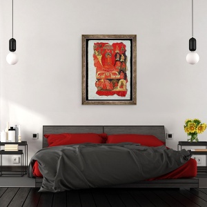 Tablou inramat - Scoala tibetana - Prima Predica a lui Buddha, 60 x 80 cm - Img 3