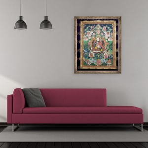 Tablou inramat - Scoala Tibetana - Tanka din Padmasambhava, 50 x 60 cm - Img 2