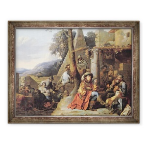Tablou inramat - Sebastien Bourdon - Boemieni si soldati in repaus, 60 x 80 cm