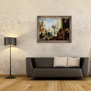 Tablou inramat - Sebastien Bourdon - intalnirea lui Anthony si Cleopatra, 60 x 80 cm - Img 2