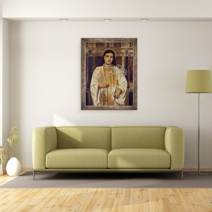 Tablou inramat - Simeon Solomon - Un sfant al Bisericii de Est numit anterior un acolit grec, 60 x 80 cm - Img 2