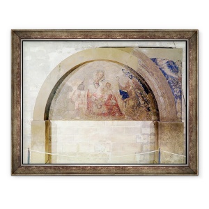 Tablou inramat - Simone Martini - Timpanum ilustrand Fecioara Smileniei impreuna cu Pruncul Hristos inconjurat de ingeri, 70 x 90 cm