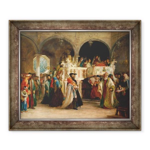 Tablou inramat - Solomon Alexander Hart - Simchat Torah, Livorno, 50 x 60 cm