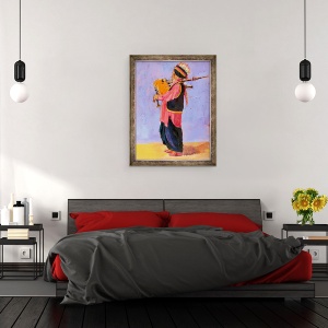 Tablou inramat - Sue Wales - Indian Bagpiper, 2020, 29x22, 60 x 80 cm - Img 3