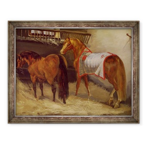 Tablou inramat - Theodore Gericault - Cai in grajduri, 60 x 80 cm