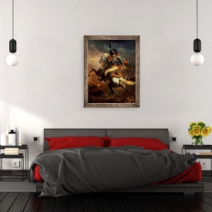 Tablou inramat - Theodore Gericault - Ofiter al husarilor, 70 x 90 cm - Img 3