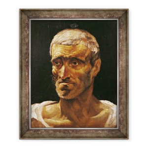 Tablou inramat - Theodore Gericault - sef al unui om naufragiat, studiu pentru pluta Meduzei, 50 x 60 cm