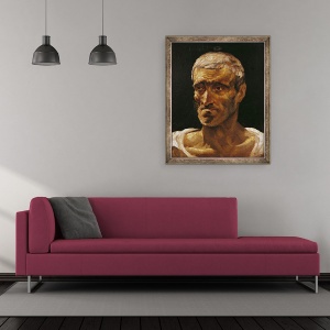 Tablou inramat - Theodore Gericault - sef al unui om naufragiat, studiu pentru pluta Meduzei, 50 x 60 cm - Img 2