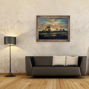 Tablou inramat - Theodore Rousseau - Iaz la marginea unui lemn, 60 x 80 cm - Img 2