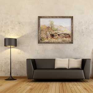 Tablou inramat - Thomas Collier - Pentre Ddu Bridge, 60 x 80 cm - Img 2